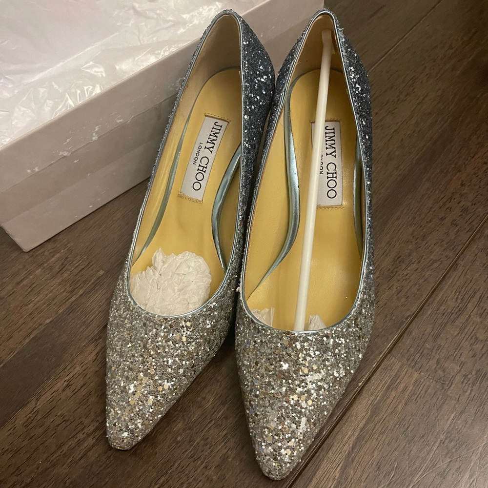 Jimmy Choo Sparkly Heals Size 8